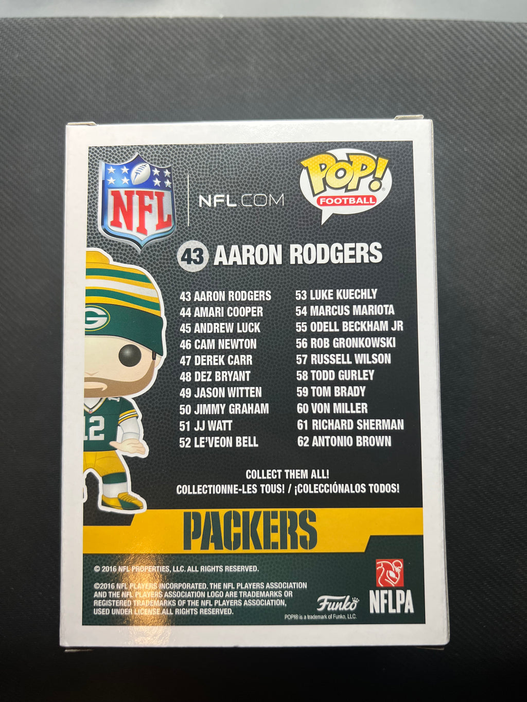 Funko Pop! Football NFL Green Bay Packers Aaron Rodgers #43 l
