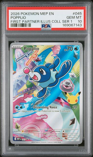 2026 POKEMON BLACK STAR PROMOS #045 POPPLIO FIRST PARTNER SERIES 1 PSA 10