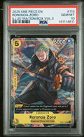 2025 ONE PIECE PROMOS #113 RORONOA ZORO ILLUSTRATION BOX VOL.3 PSA 10