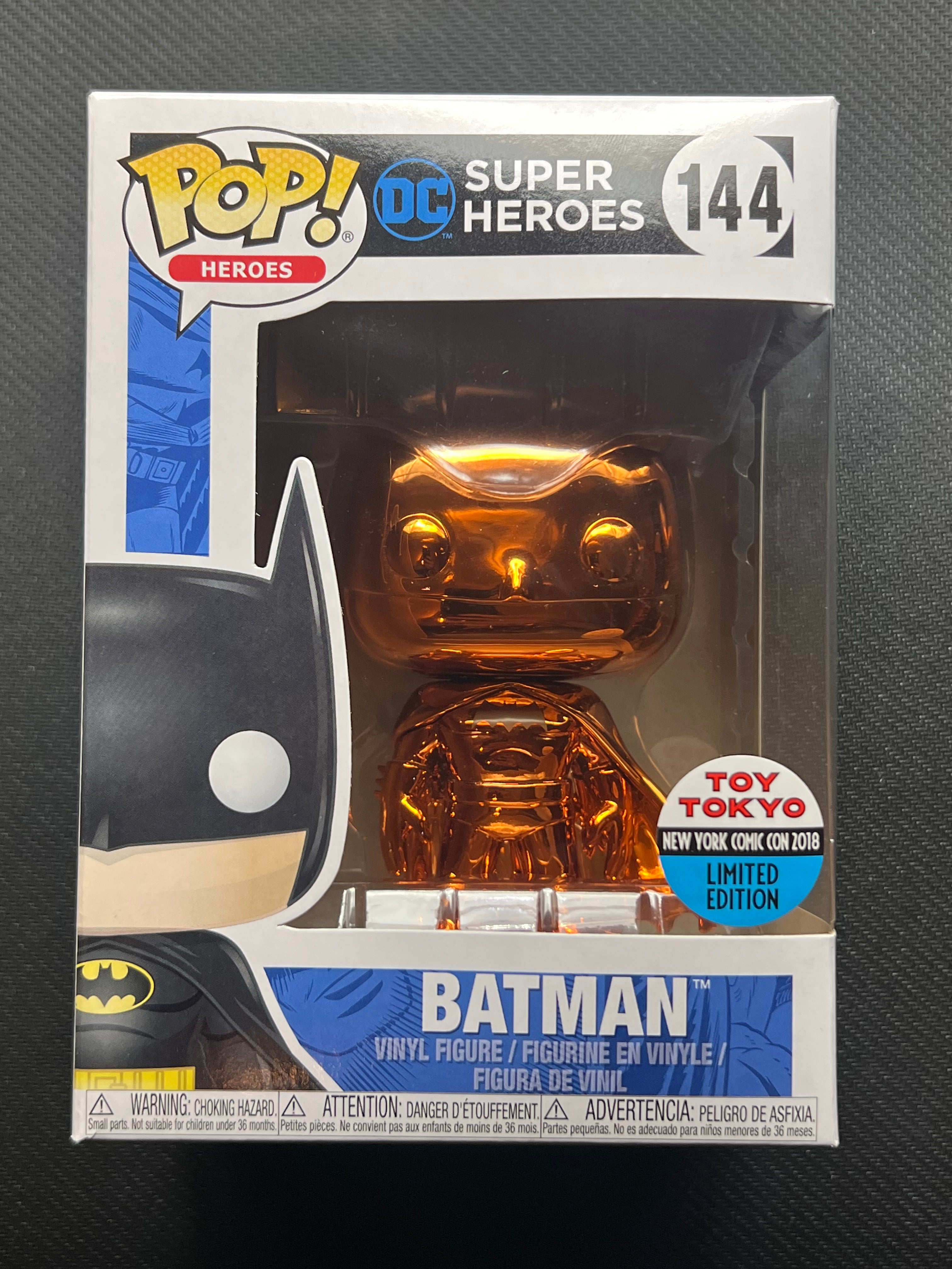 Funko Pop! DC Batman Orange Chrome #144 ~ 2018 NYCC ~ TOY TOKYO