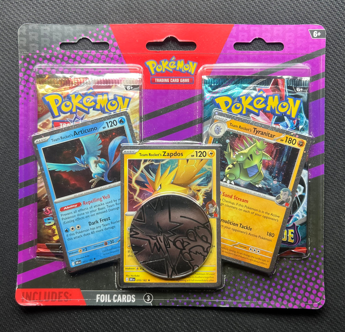 Pokémon 2 Pack Blister Pack Team Rocket's Articuno, Zapdos & Tyranitar