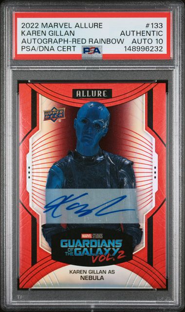 2022 UPPER DECK MARVEL ALLURE RED RAINBOW AUTO KAREN GILLIAN NEBULA PSA AUTHENTIC AUTO 10