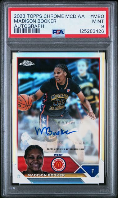 2023 TOPPS CHROME MCDONALD'S AA AUTOGRAPHS #MBO MADISON BOOKER PSA 9