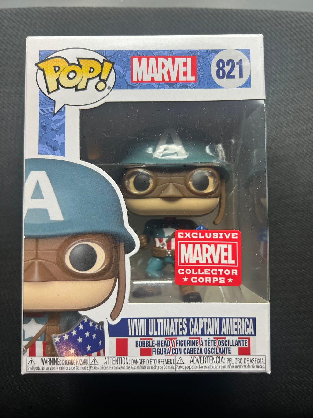 Funko POP! Marvel WWII Ultimates Captain America #821 Collector Corps Exclusive