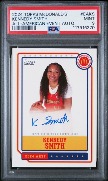 2024 TOPPS CHROME McDONALD'S ALL AMERICAN EVENT AUTOGRAPHS #KS KENNEDY SMITH PSA 9
