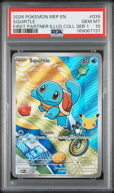 2026 POKEMON MEGA EVOLUTION BLACK STAR PROMOS #039 SQUIRTLE FIRST PARTNER Series 1 PSA 10