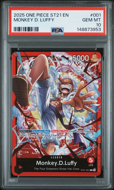 2025 ONE PIECE STARTER DECK ST21-EX GEAR 5 #001 MONKEY D. LUFFY PSA 10