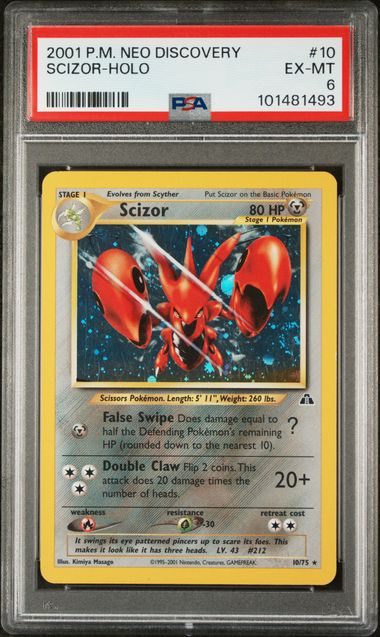 2001 POKEMON NEO DISCOVERY #10 SCIZOR-HOLO PSA 6