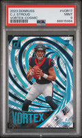 2023 PANINI DONRUSS VORTEX #VOR17 C.J. STROUD VORTEX-COSMIC RC #77/100 PSA 9