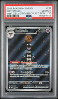 2025 POKEMON BLACK STAR PROMOS #211 GOTHITELLE WHT TECH STICKER COLLECTION PSA 10